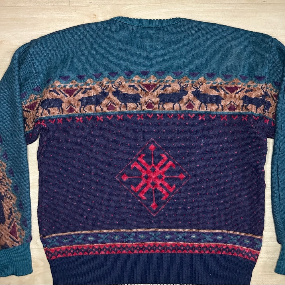 Rare Vintage Pendleton Sweater Nordic Deer Men’s Size X-Large Made In USA - Picture 7 of 11
